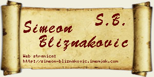 Simeon Bliznaković vizit kartica